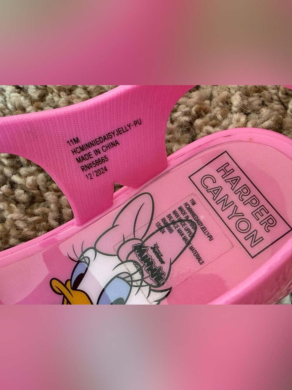 Disney Minnie Mouse & Daisy Duck Pink Jelly Sandals Girls Size 11 - Picture 7 of 10